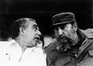 Un immagine di Garcia Marquez e di Fidel Castro